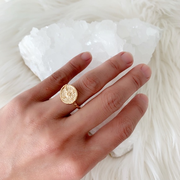 RESTOCKED NSEW compass ring in gold - Picture 4 of 8